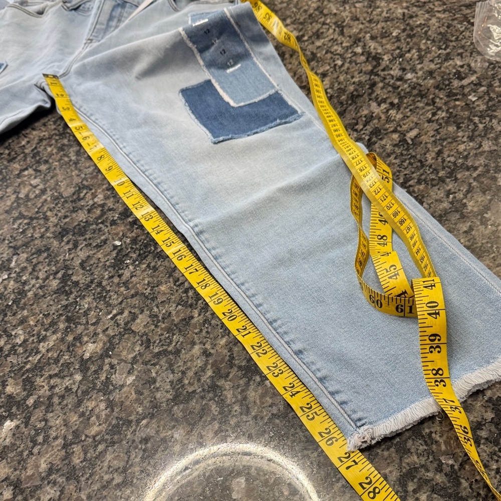 Soho Stretchy patchwork distressed hem Jeans NWT … - image 12